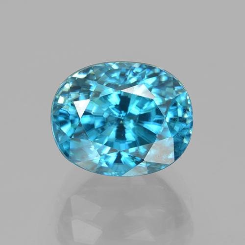 5.59ct Oval Facet Blue Zircon